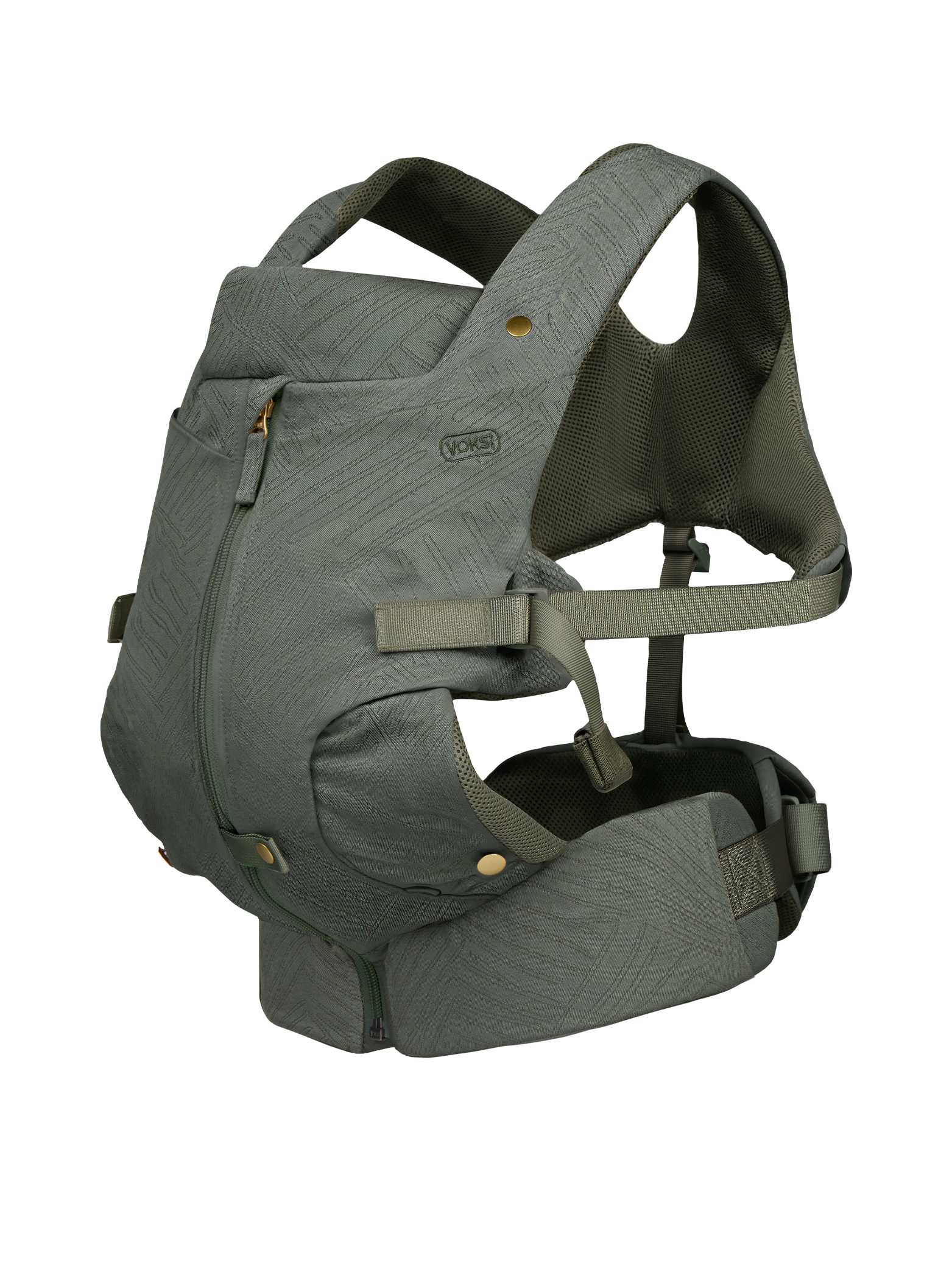 Voksi Huddle Zip Baby Carrier - Meadow Green Jacquard