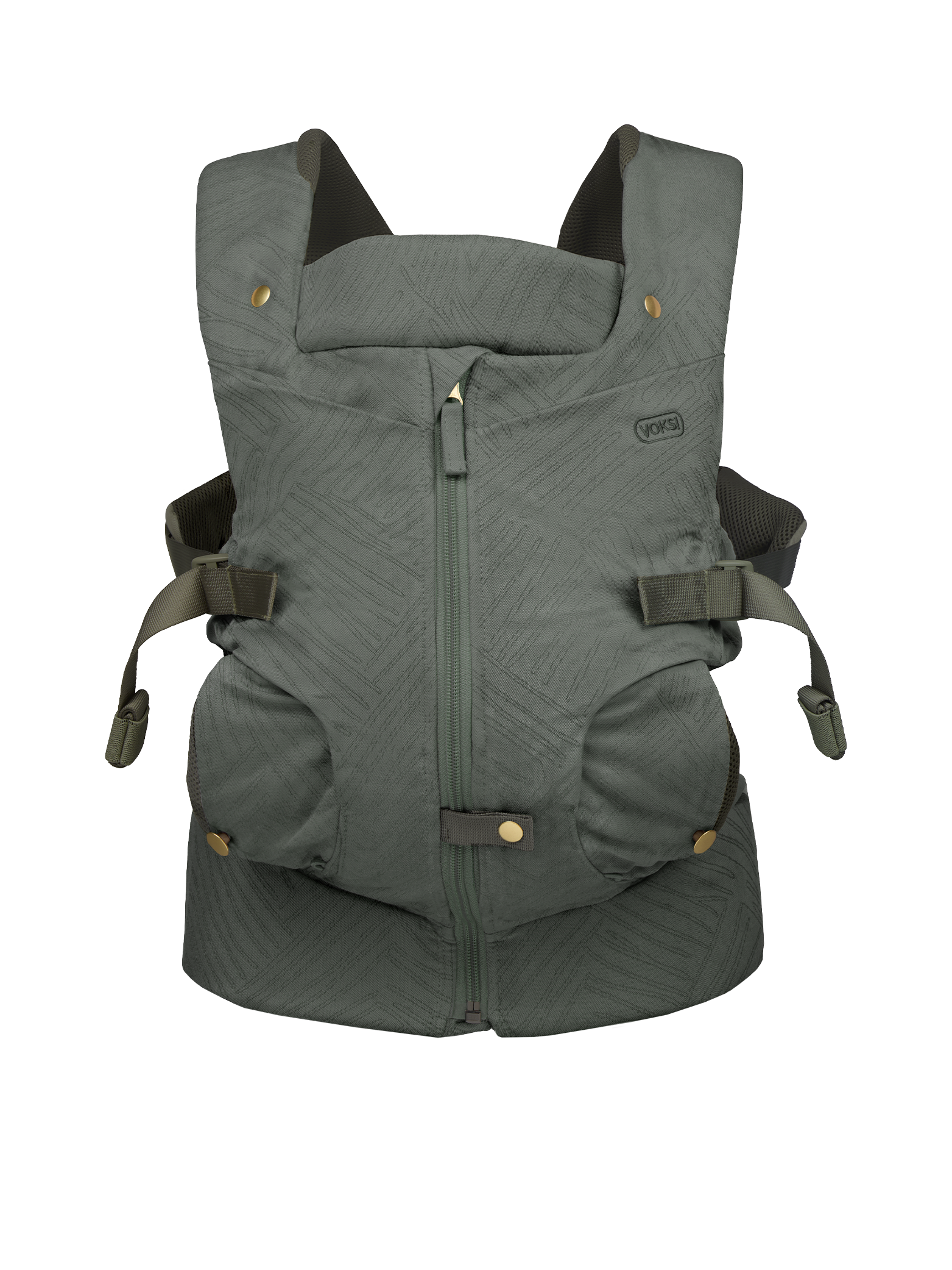 Voksi Huddle Zip Baby Carrier - Meadow Green Jacquard