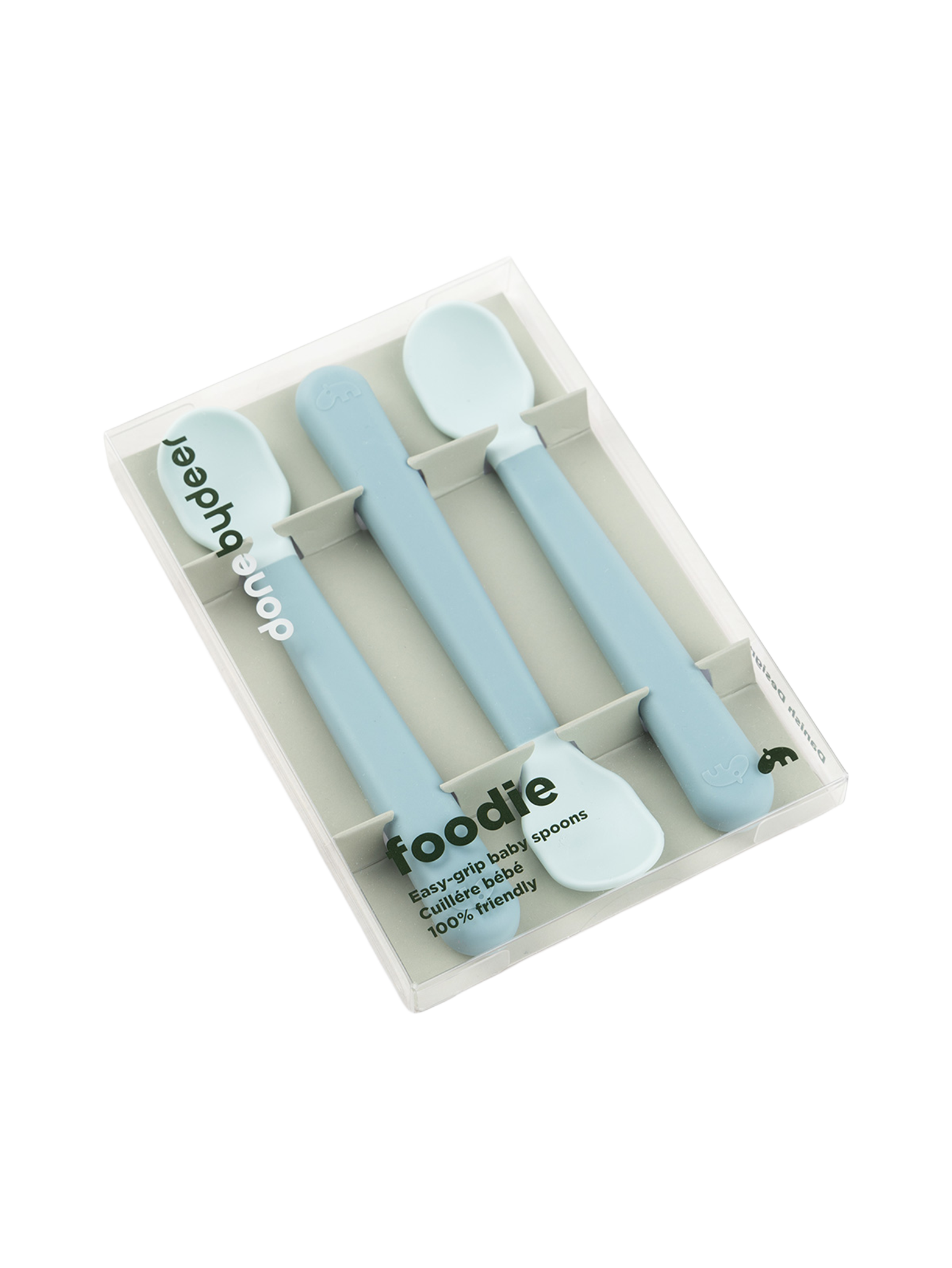 DbD Foodie easy-grip baby spoon 3-pcs - Blue