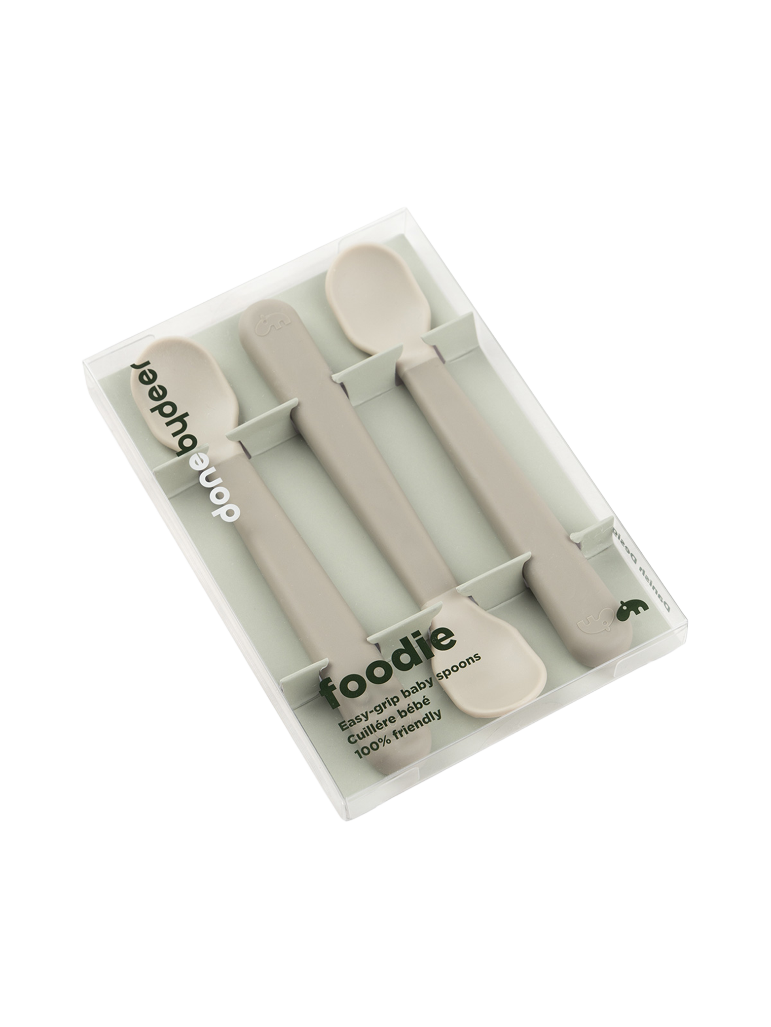 DbD Foodie easy-grip baby spoon 3-pcs - Sand
