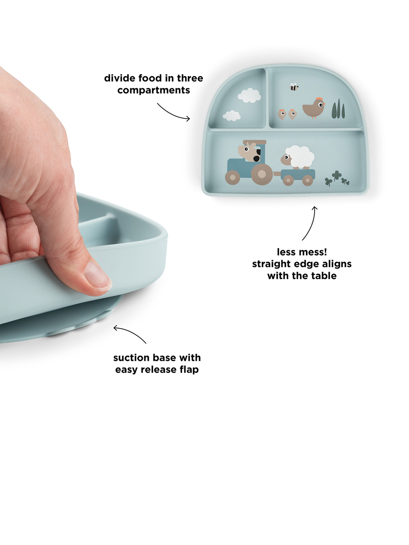 Stick&Stay compartment plate - Blue
