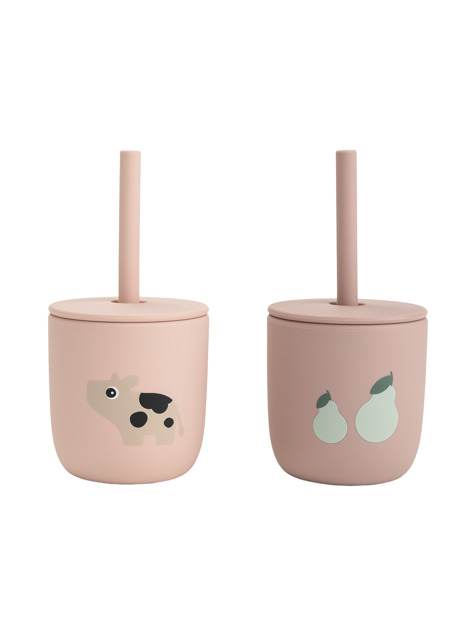 Silicone straw cup 2-pack - Powder