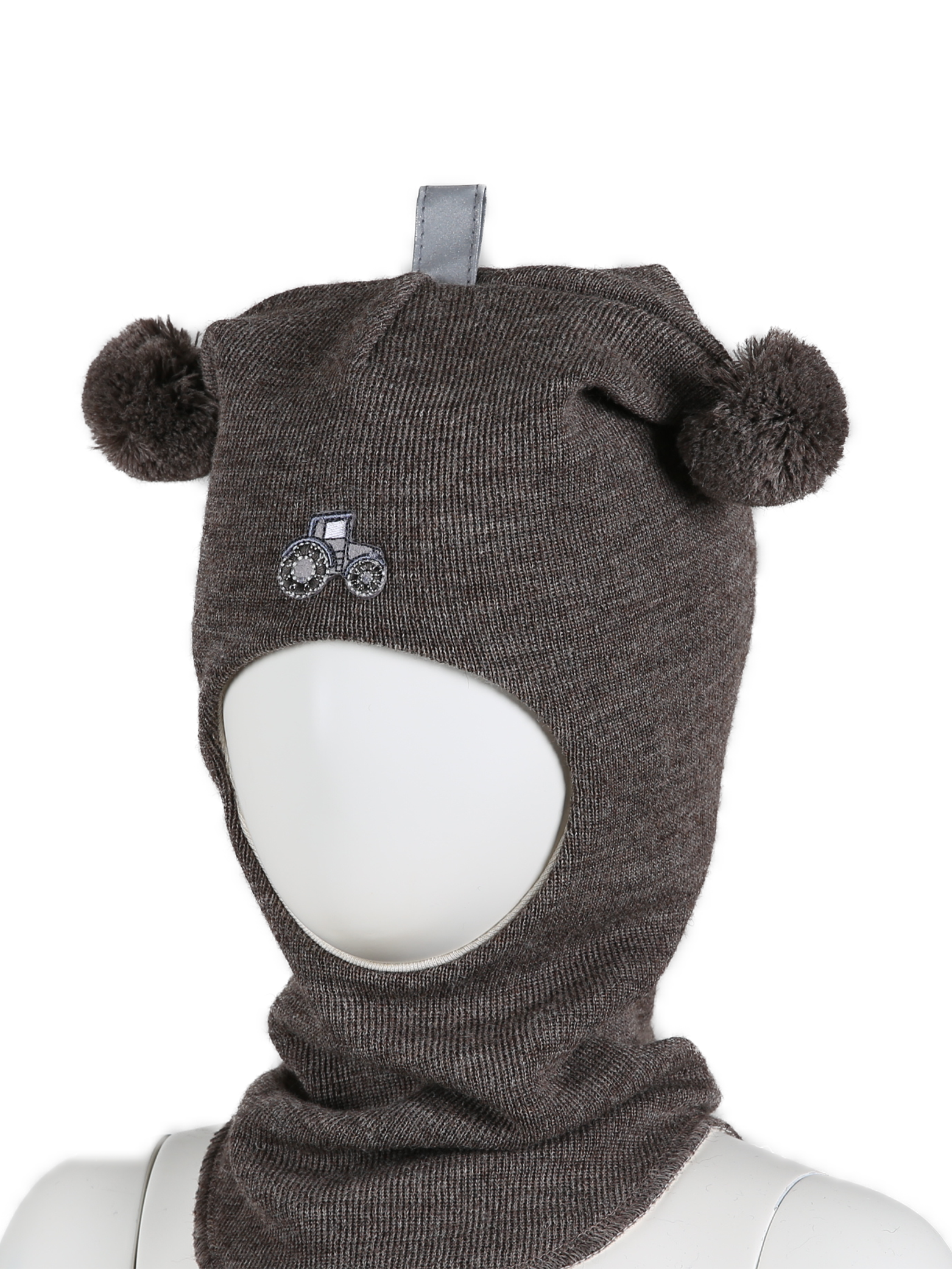 Kivat Balaclava ull - Brown Melange