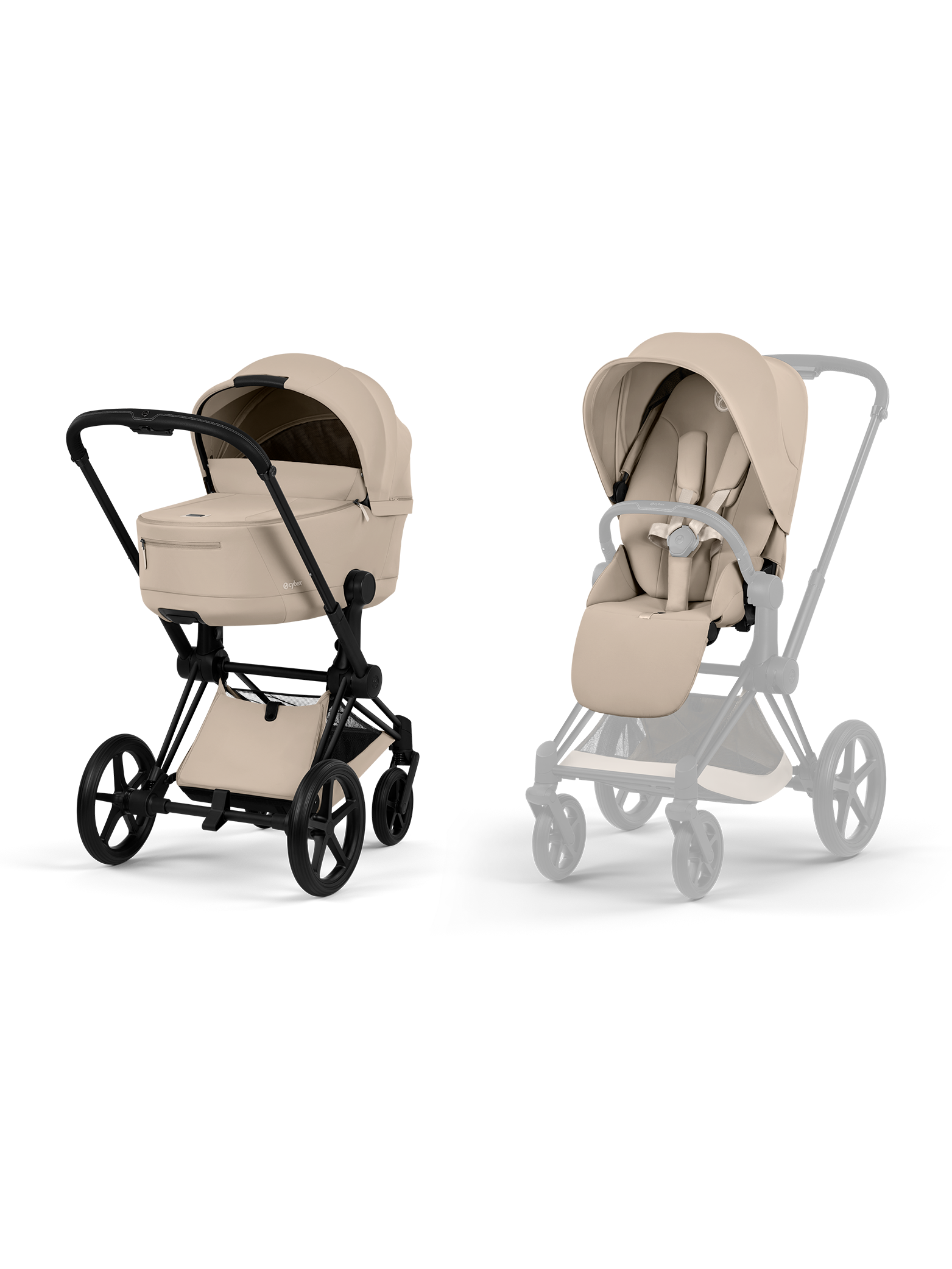Cybex Priam inkl liggedel - Matt Black/Cozy Beige