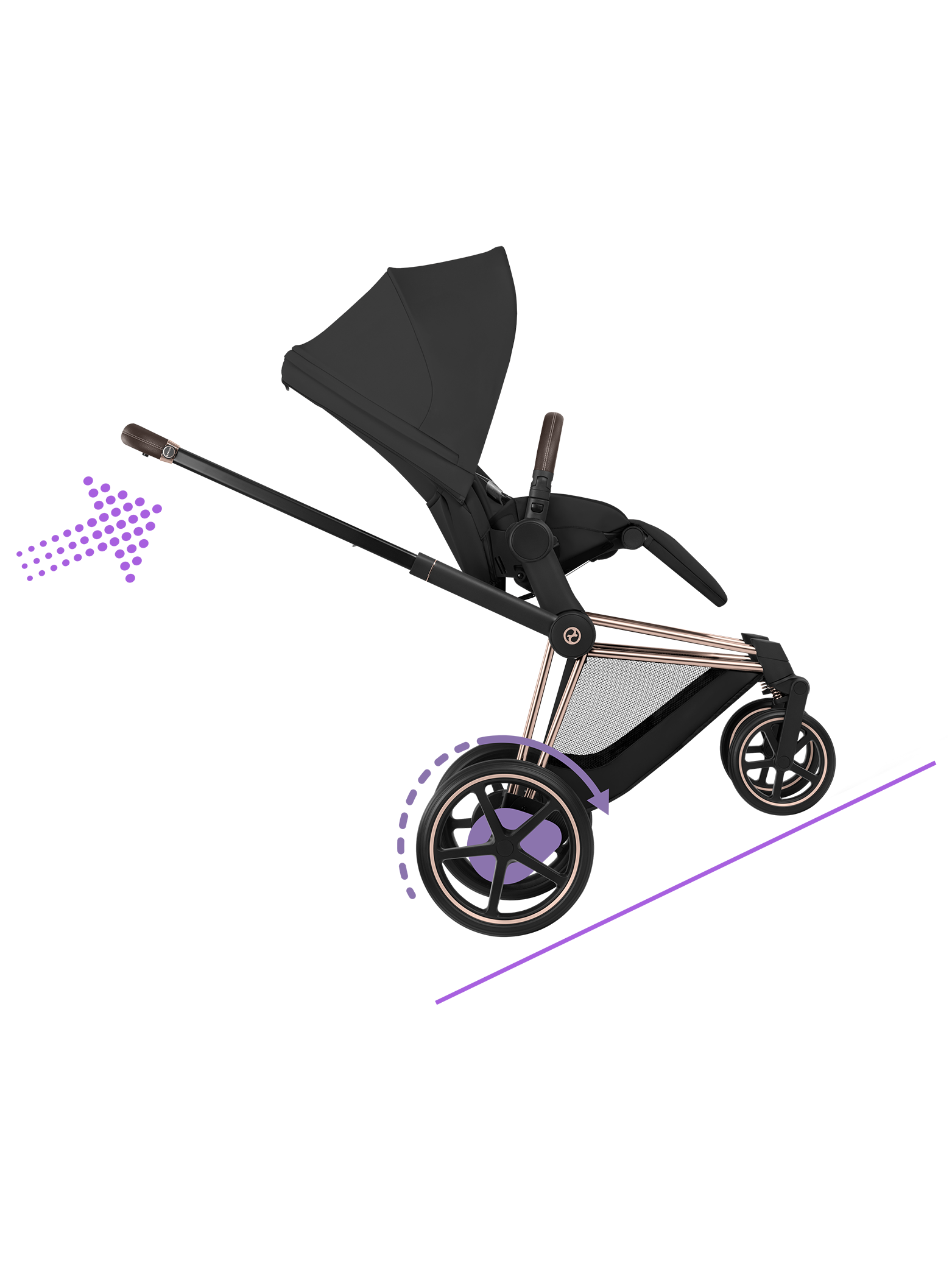 Cybex e-Priam inkl liggedel - Rose Gold/Sepia Black