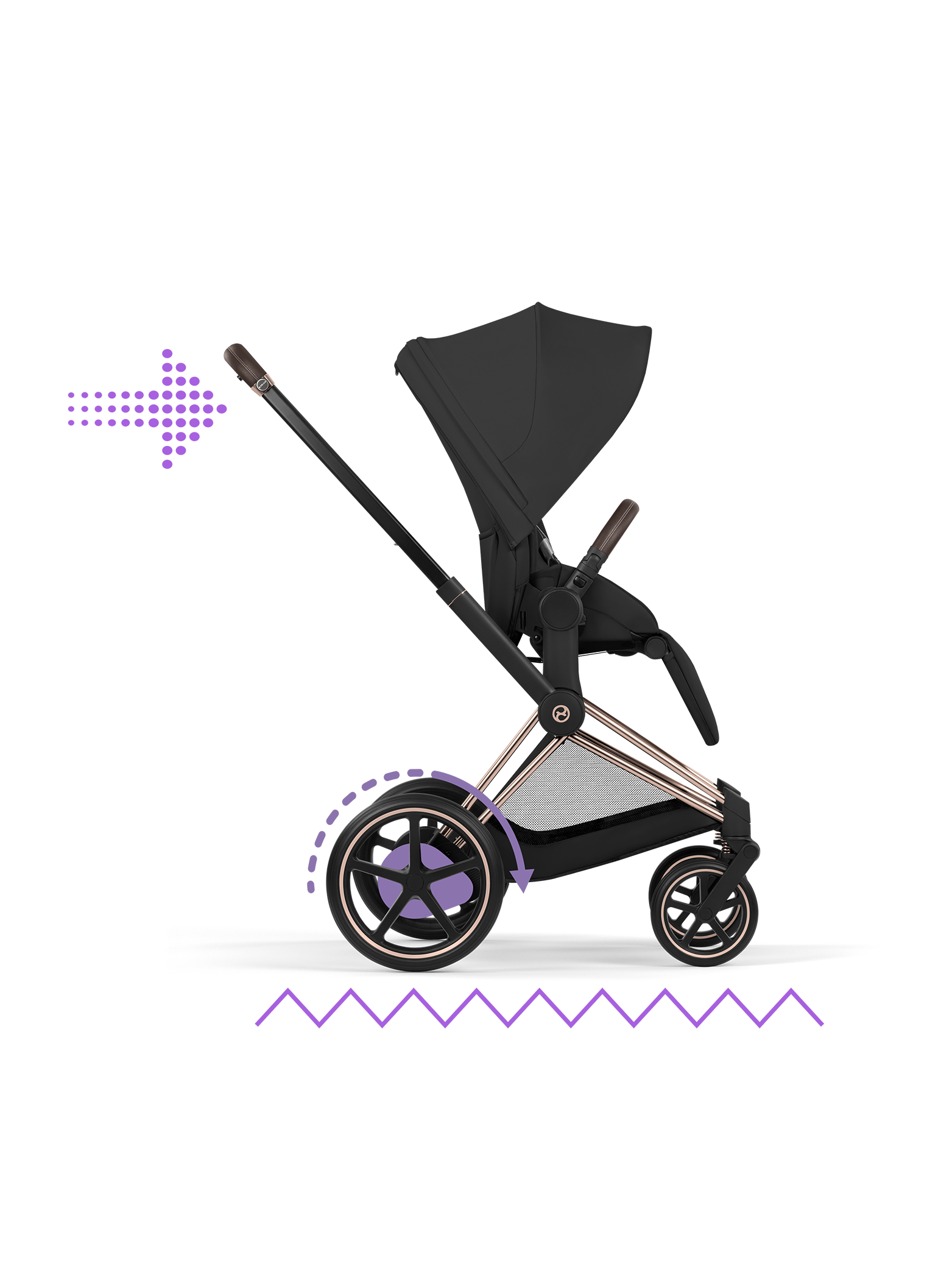Cybex e-Priam inkl liggedel - Rose Gold/Sepia Black