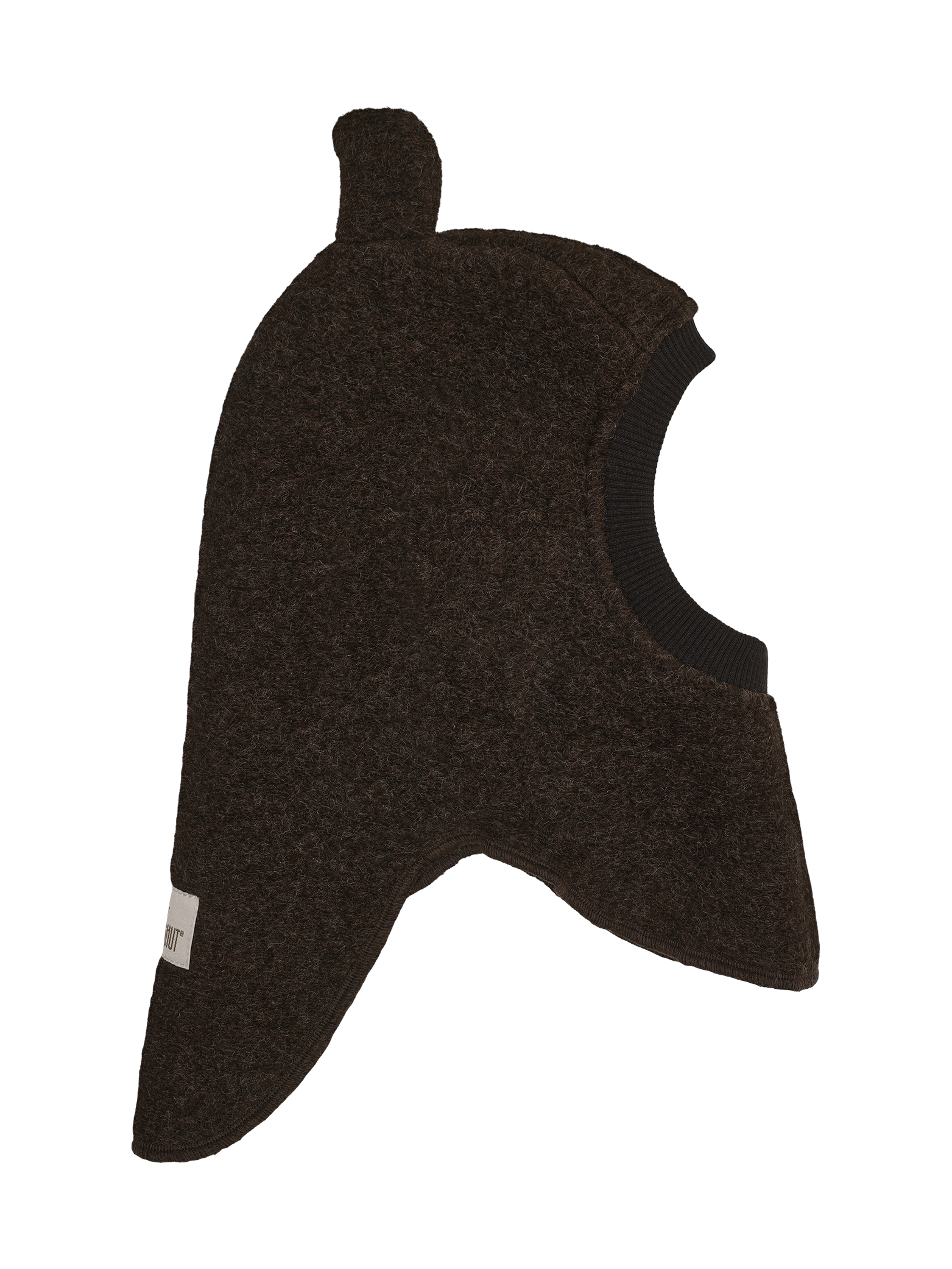 Huttelihut Balaclava Ears Wool - Dark Brown Melange