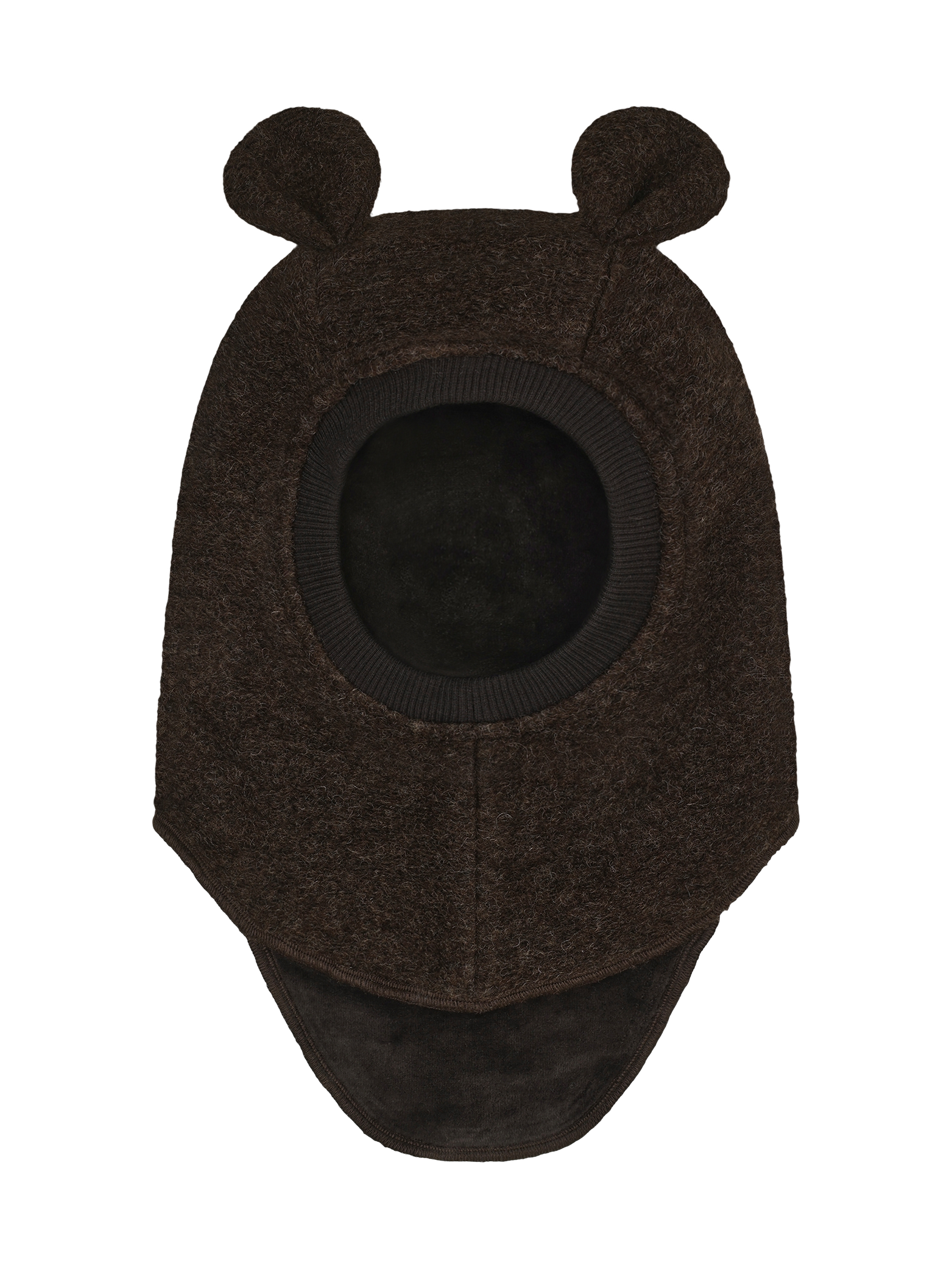 Huttelihut Balaclava Ears Wool - Dark Brown Melange