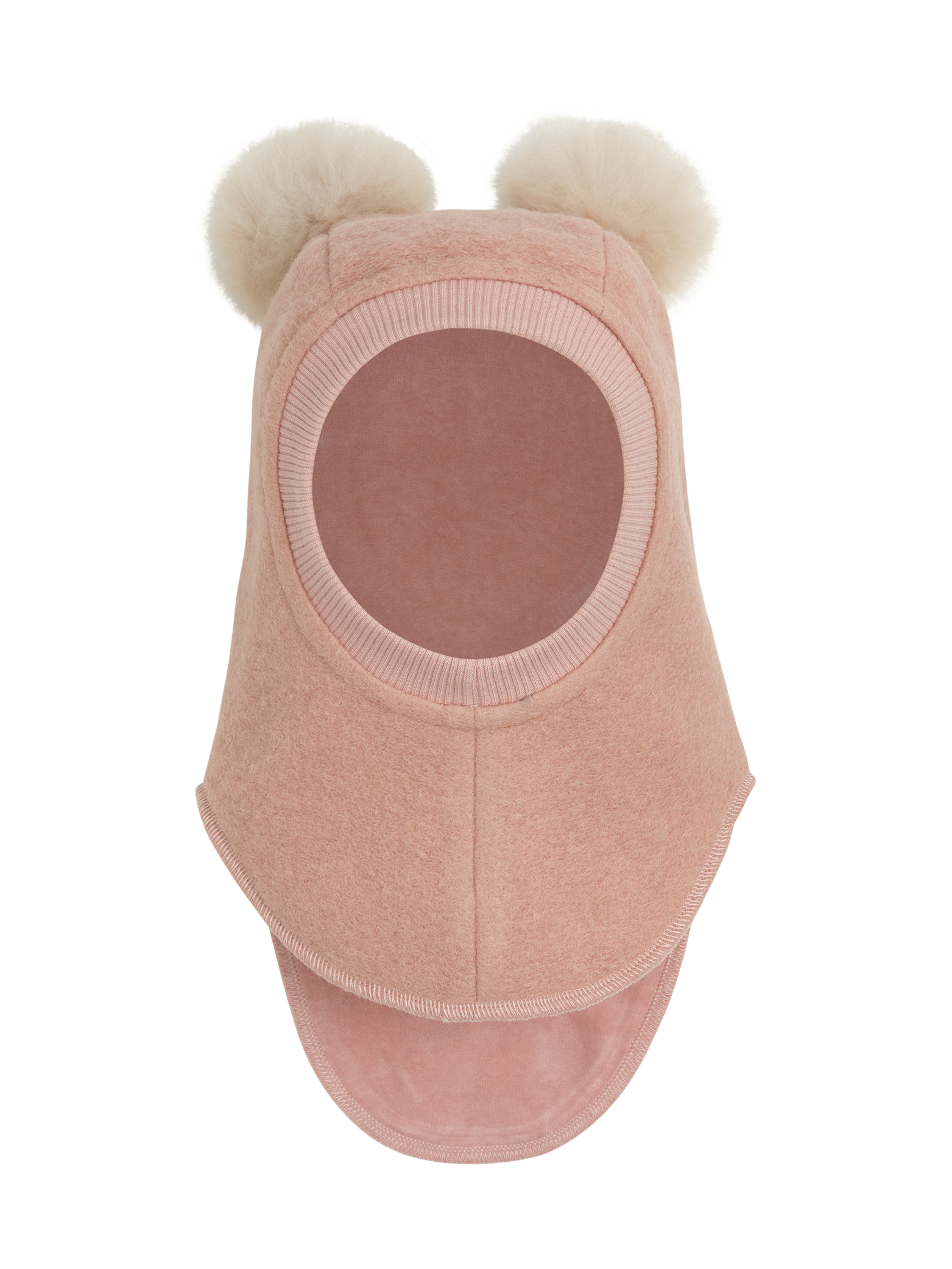 Huttelihut Balaclava Wool Alpaca Pompoms - Rose Melange