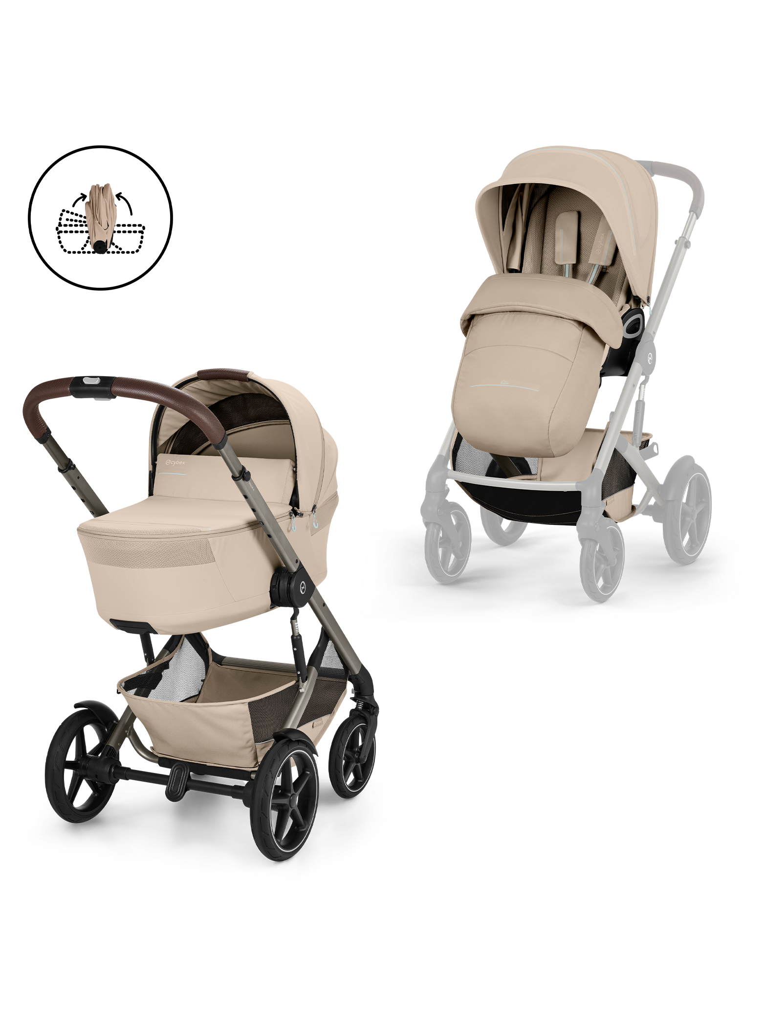 Cybex Talos S Lux inkl. brettbar liggedel - Almond Beige