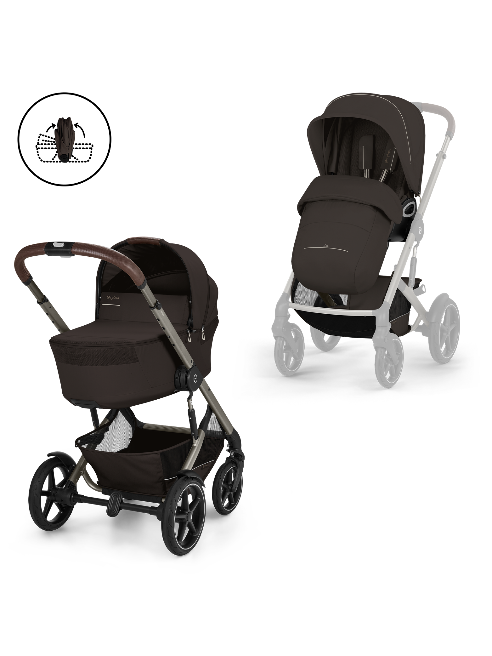 Cybex Talos S Lux inkl. brettbar liggedel - Chocolate Brown