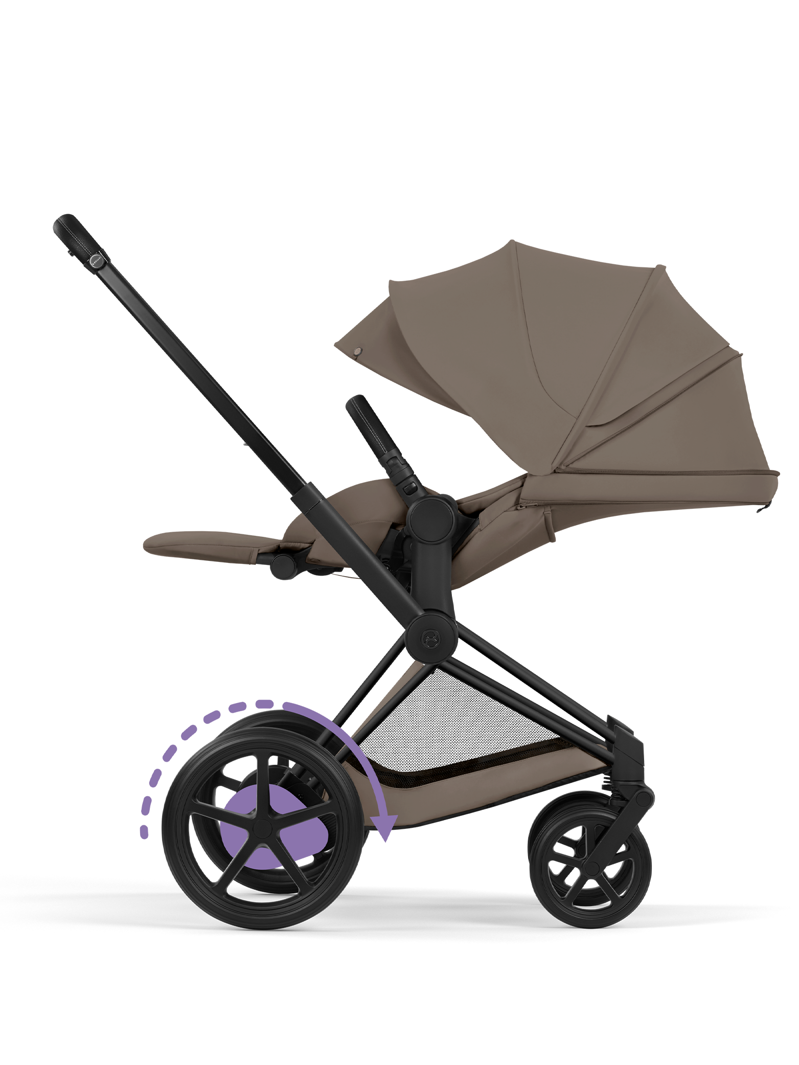 Cybex e-Priam inkl brettbar liggedel - Matt Black/Coconut Brown