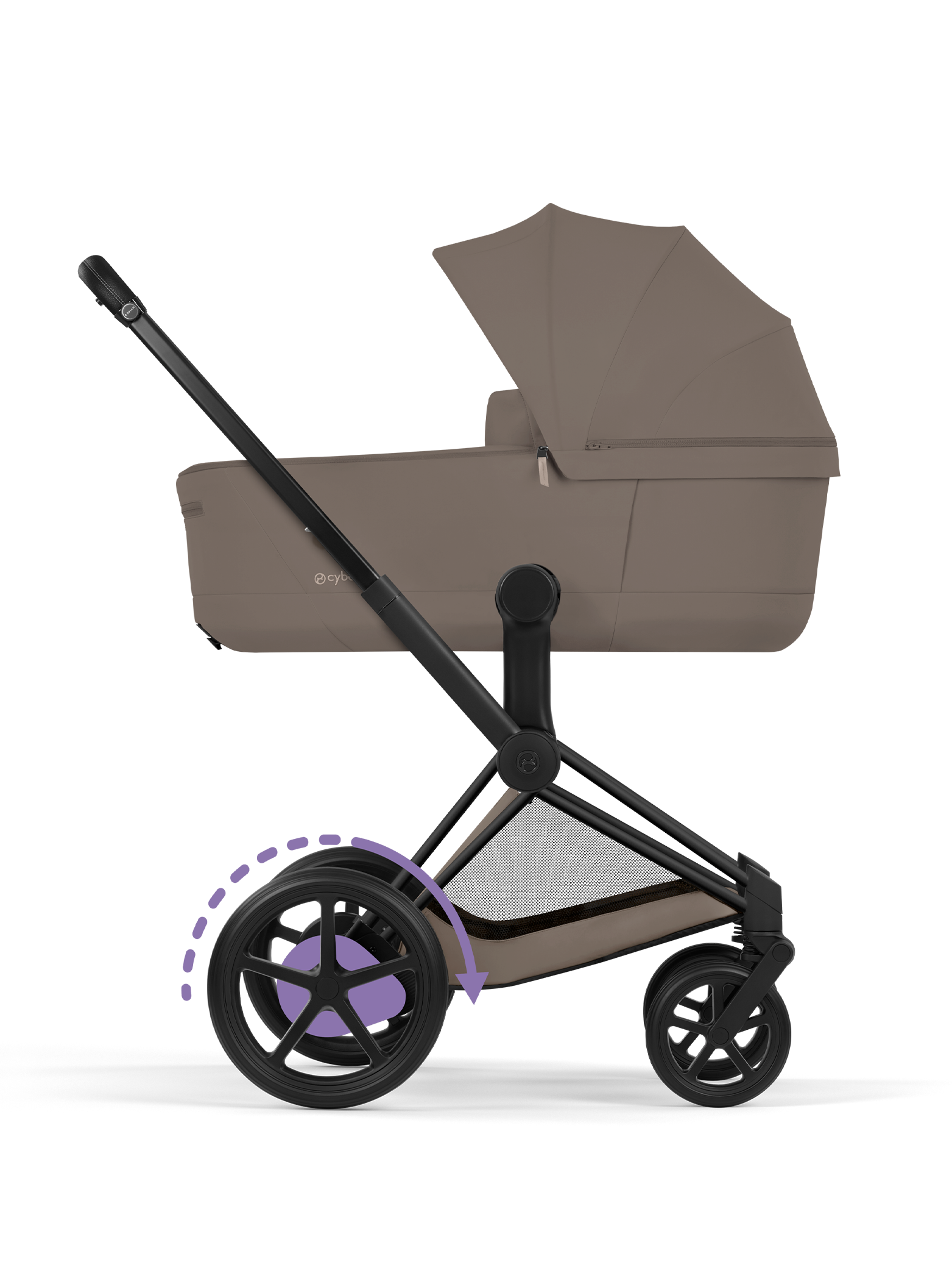 Cybex e-Priam inkl brettbar liggedel - Matt Black/Coconut Brown