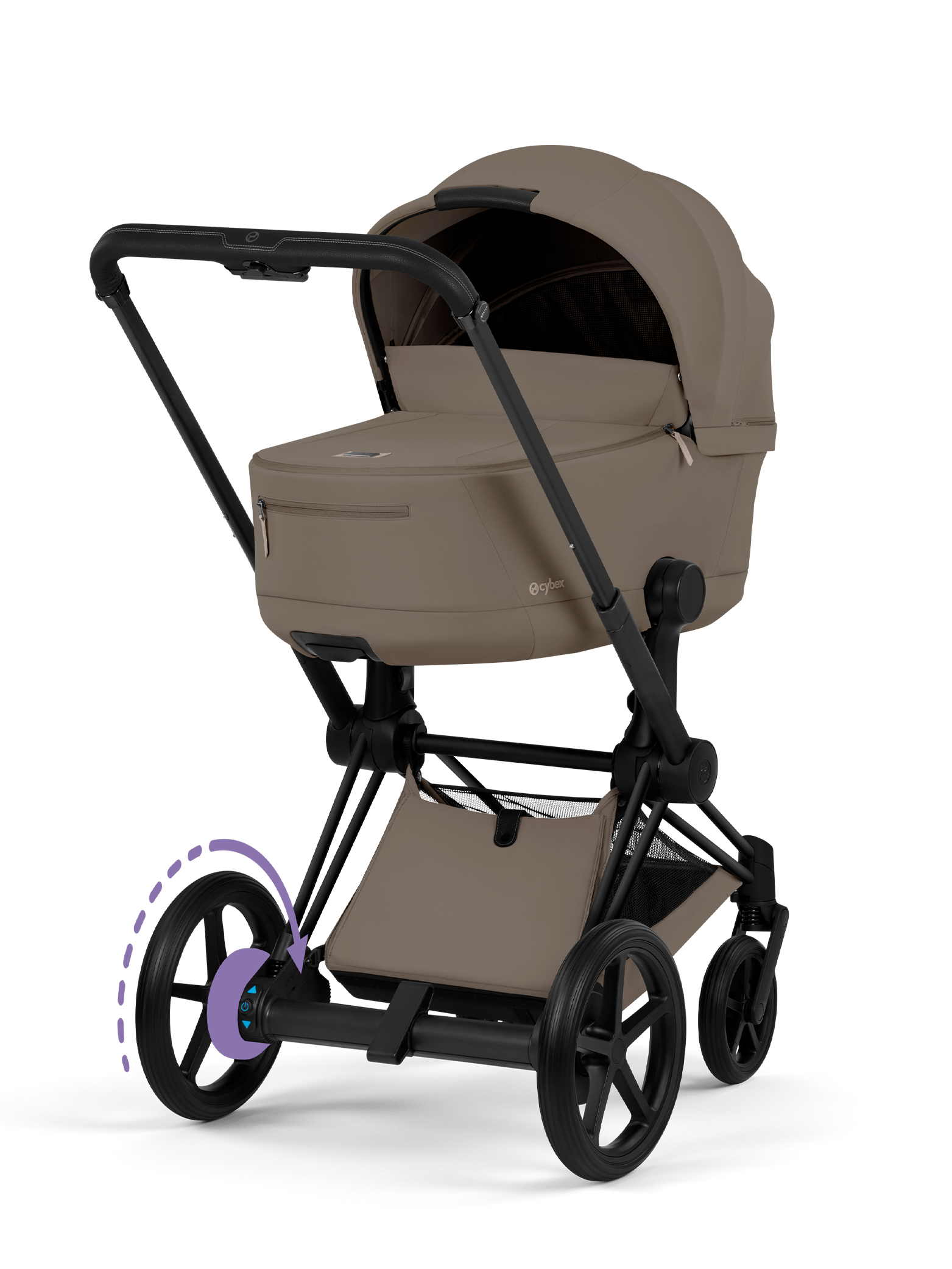 Cybex e-Priam inkl brettbar liggedel - Matt Black/Coconut Brown