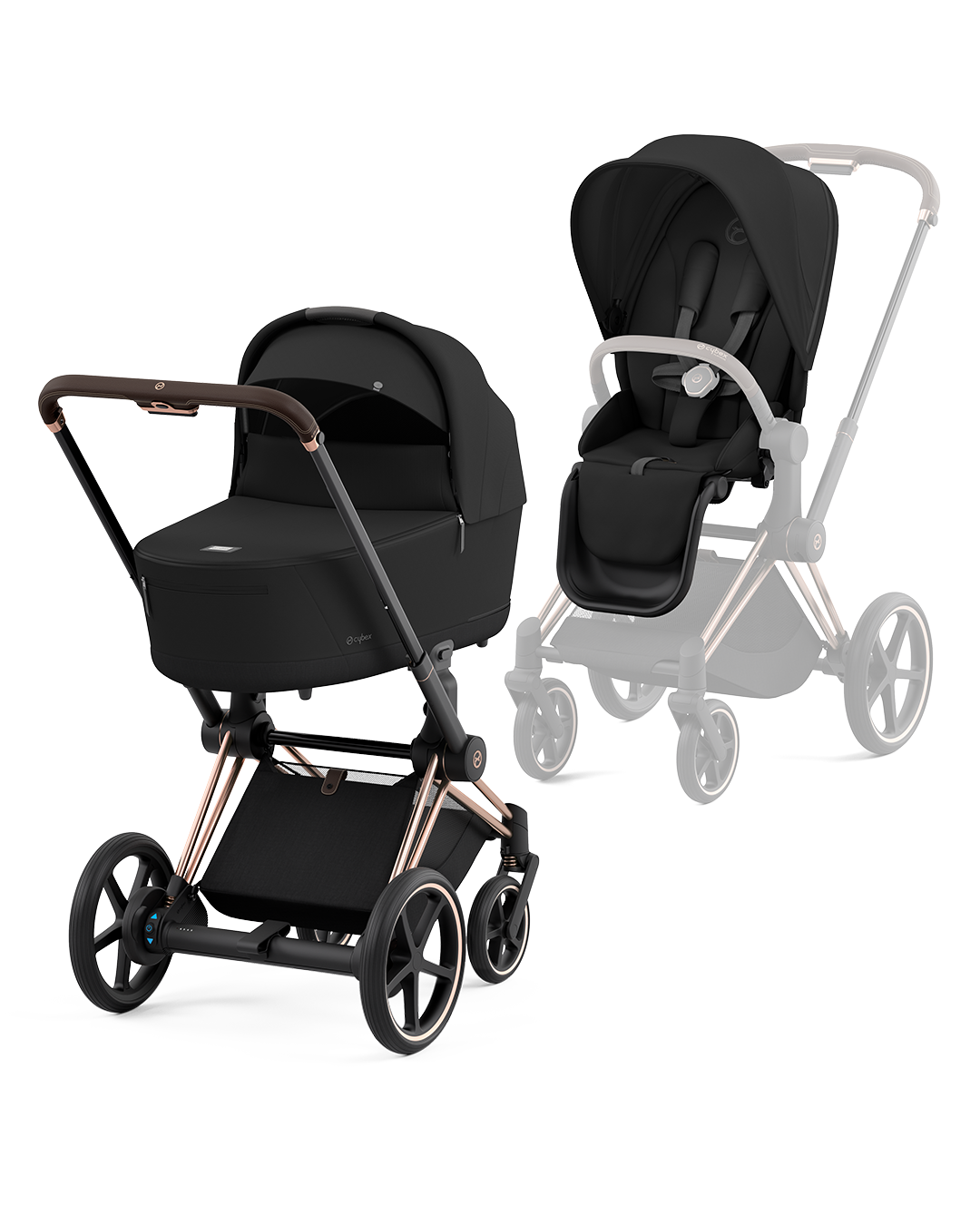 E-Priam inkl. liggedel - sepia black