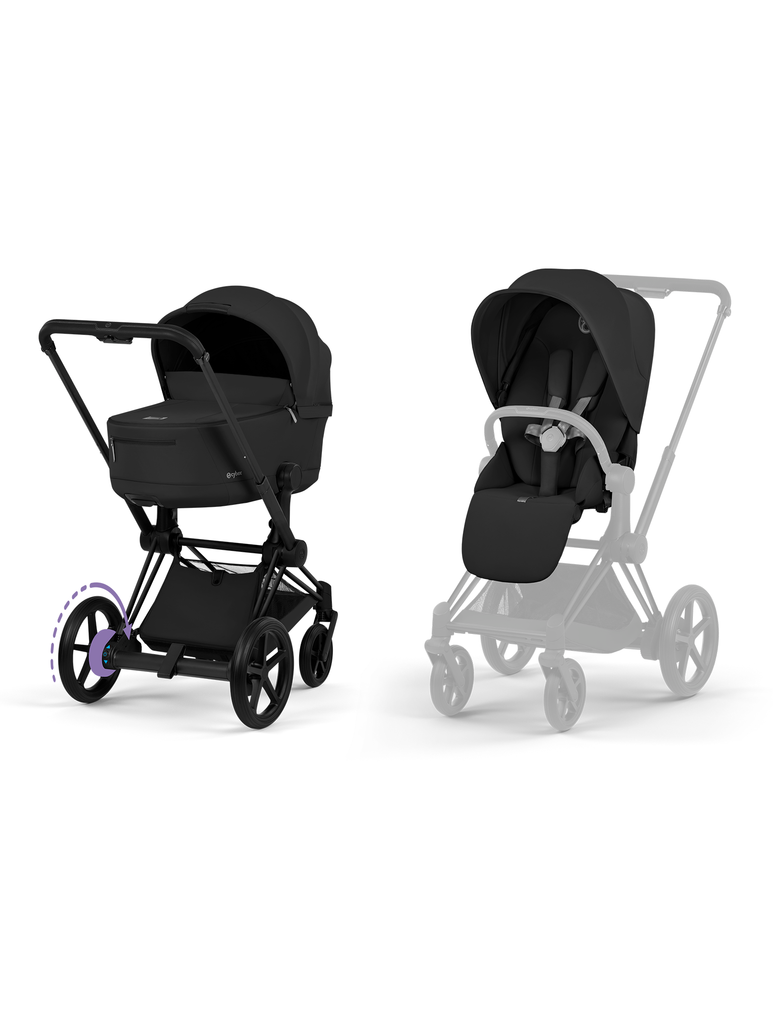 Cybex e-Priam inkl liggedel - Matt Black/Sepia Black