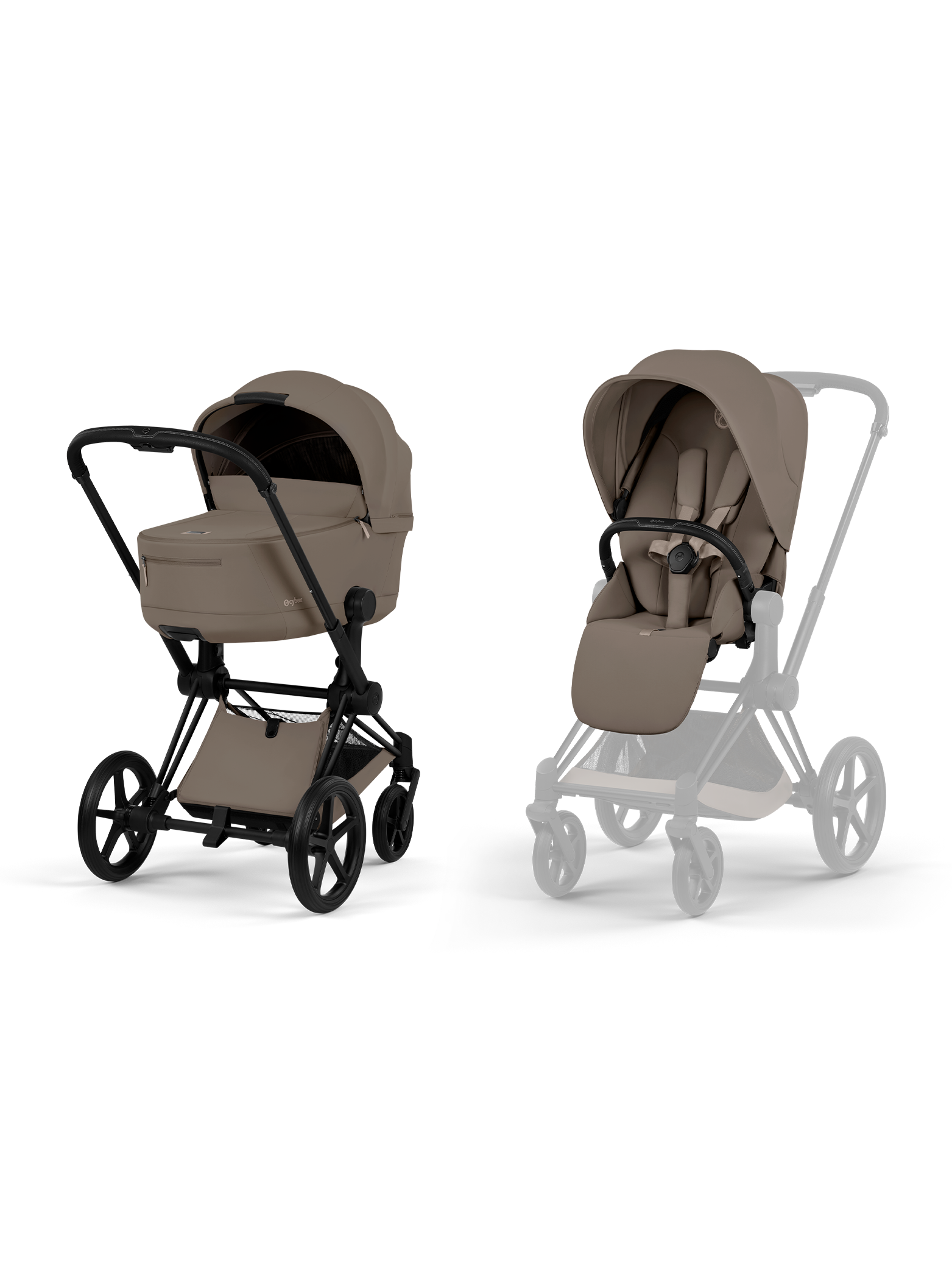 Cybex Priam inkl brettbar liggedel - Matt Black/Coconut Brown