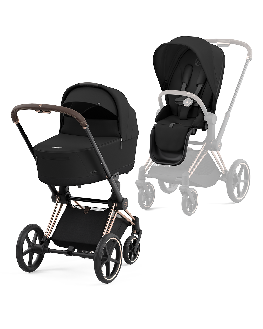 Priam inkl. liggedel - sepia black