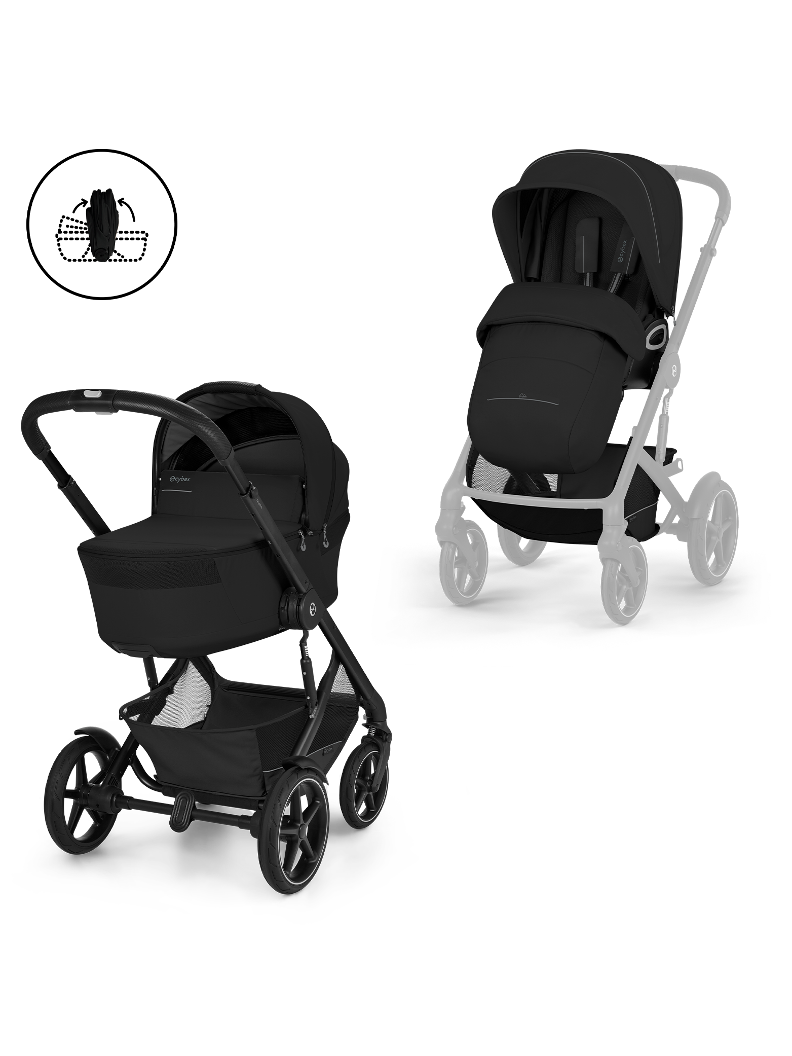 Cybex Talos S Lux inkl. Brettbar liggedel - Moon Black